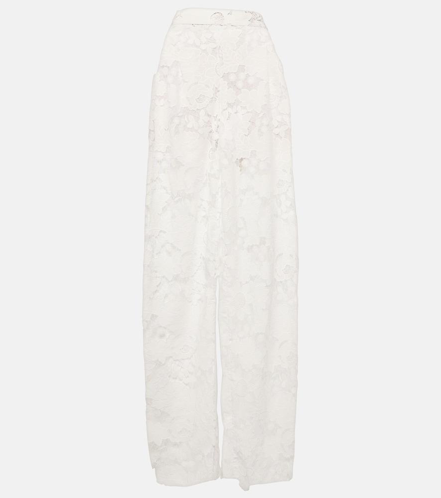 oscar de la renta high-rise wide-leg lace pants