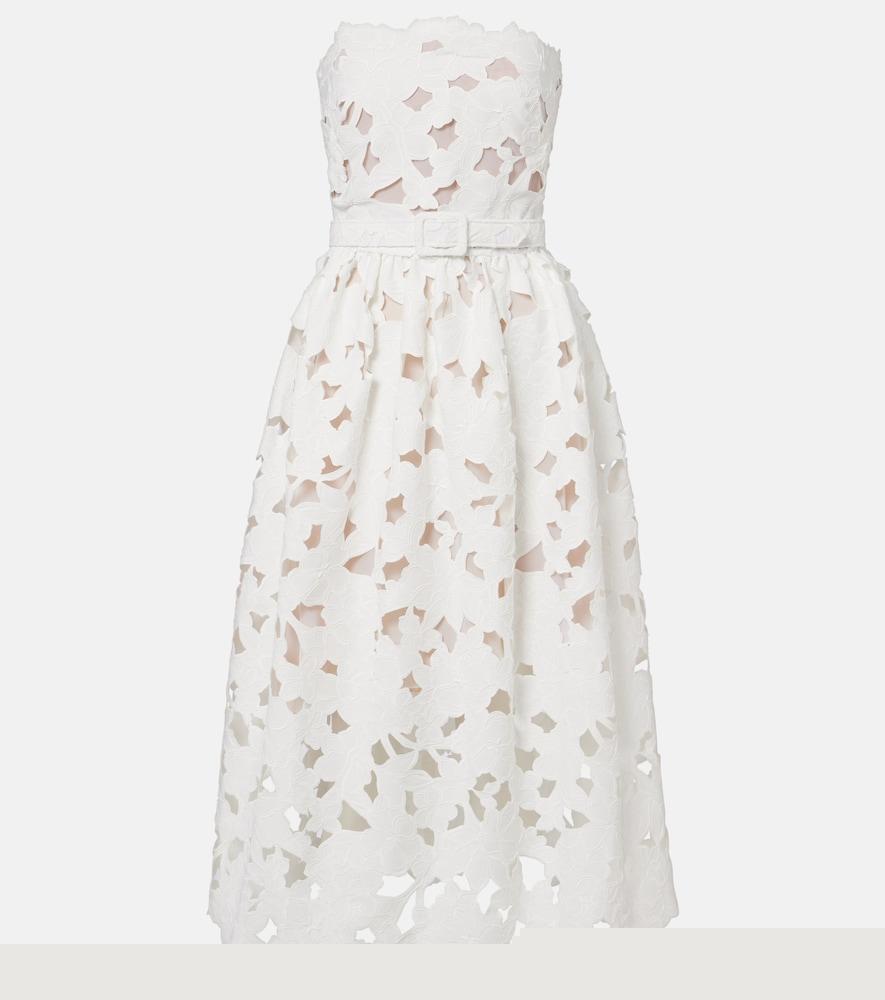oscar de la renta lace bustier dress