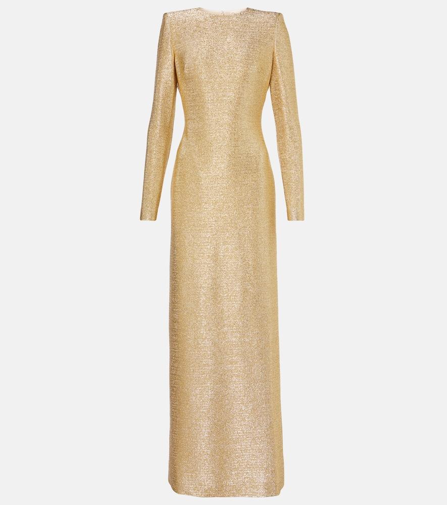 oscar de la renta lamé gown
