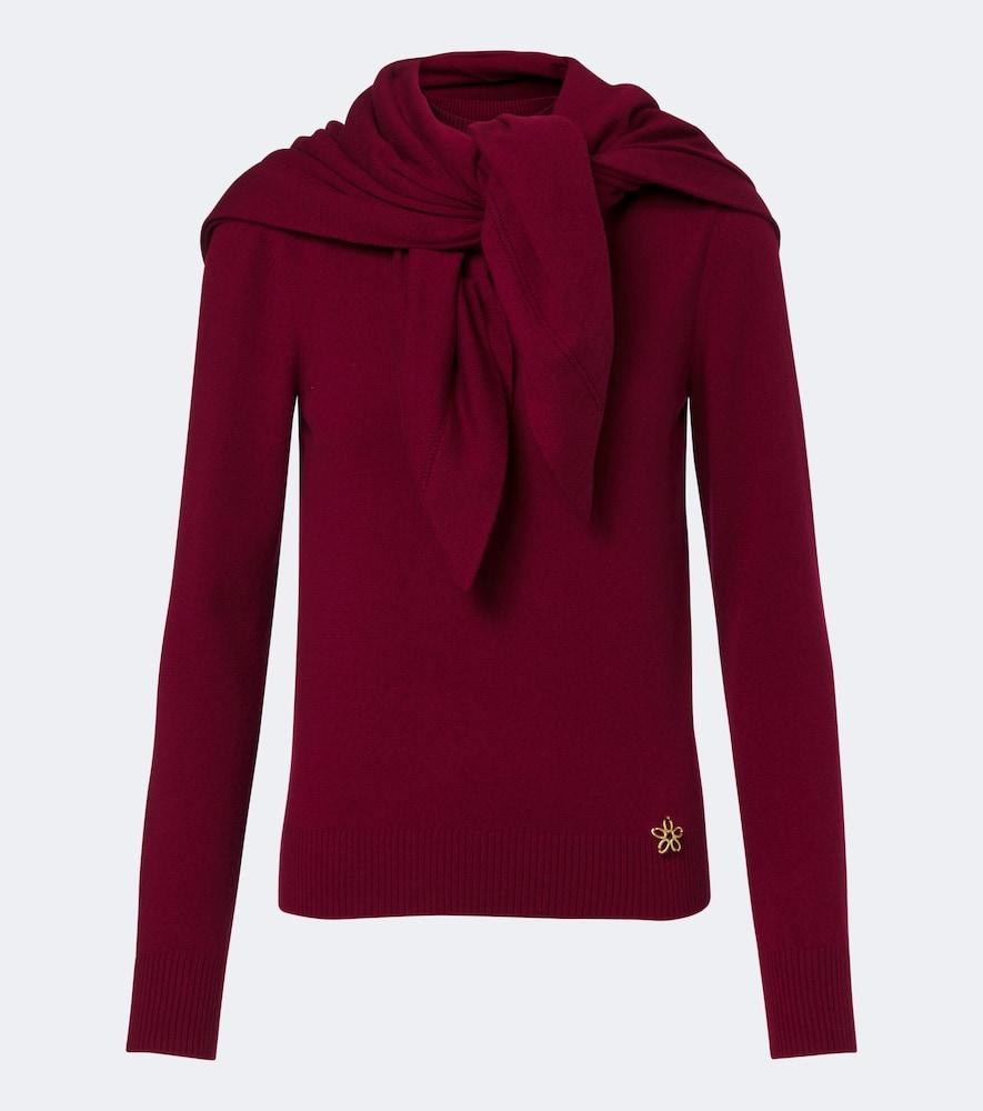oscar de la renta layered cashmere sweater