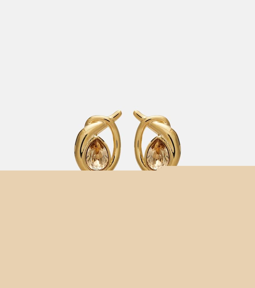 oscar de la renta looped crystal-embellished earrings