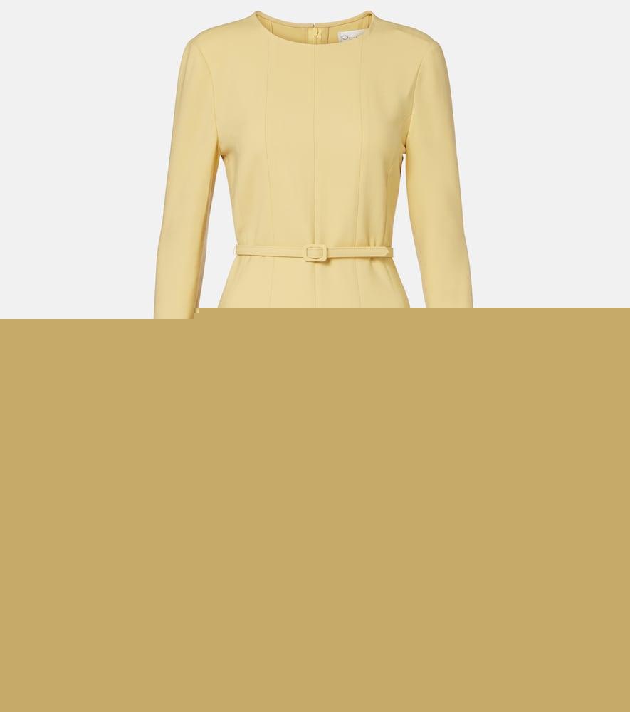 oscar de la renta pleated crêpe midi dress
