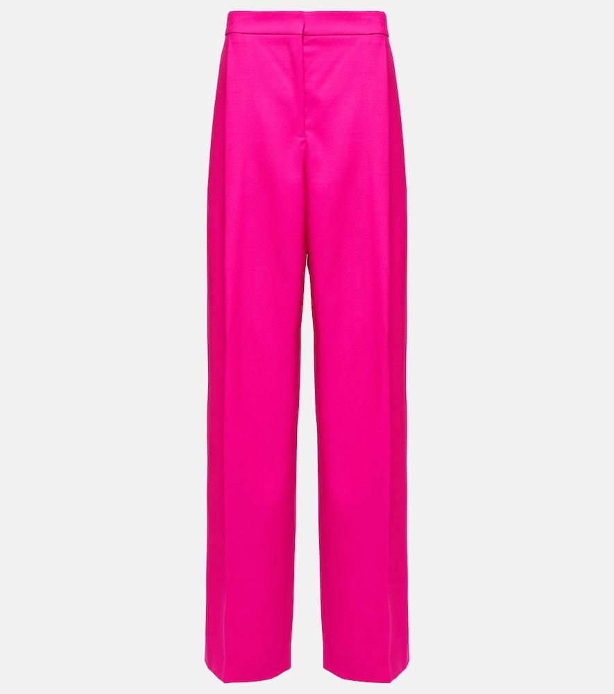 oscar de la renta pleated high-rise wool and mohair pants