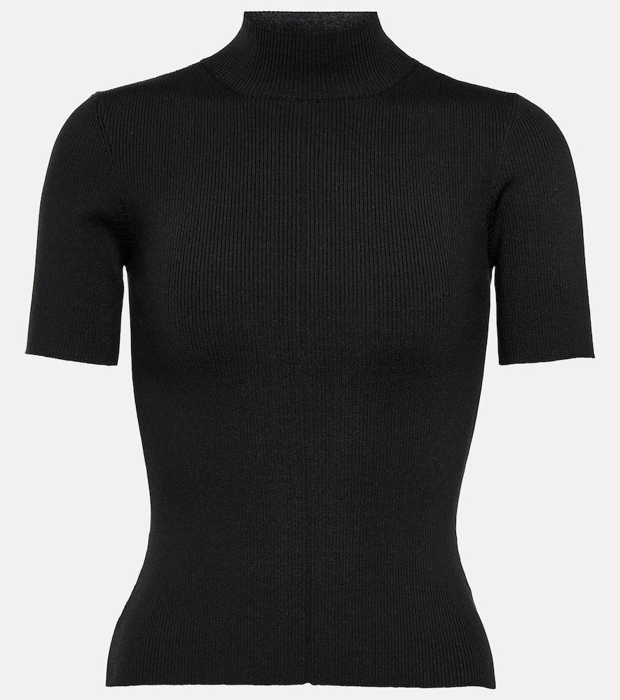 oscar de la renta ribbed-knit silk-blend top