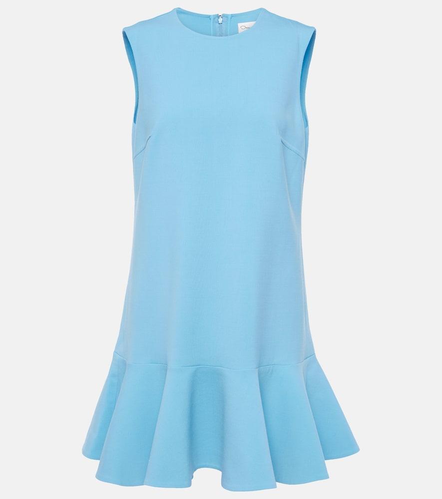 oscar de la renta ruffle-trimmed wool-blend minidress