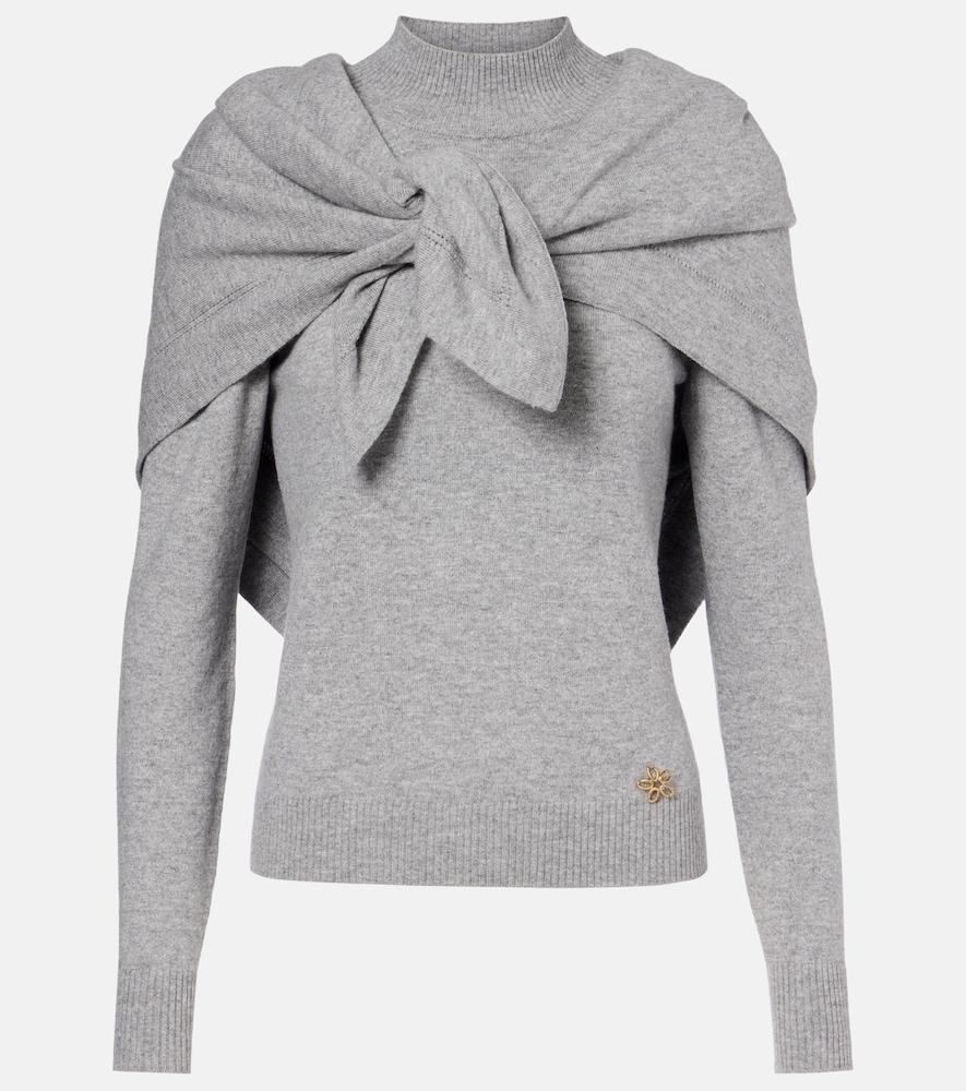 oscar de la renta scarf-detail cashmere sweater