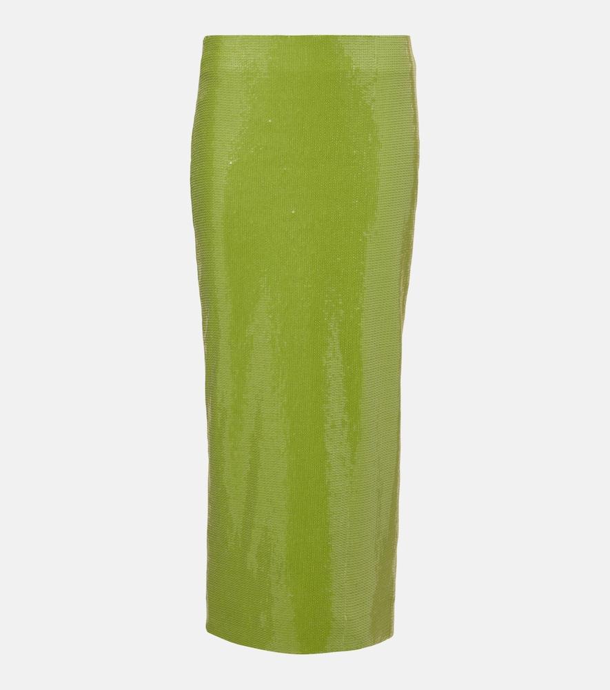 oscar de la renta sequined pencil skirt