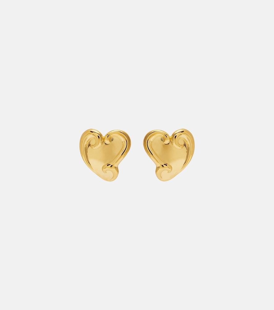 oscar de la renta swirl heart clip-on earrings