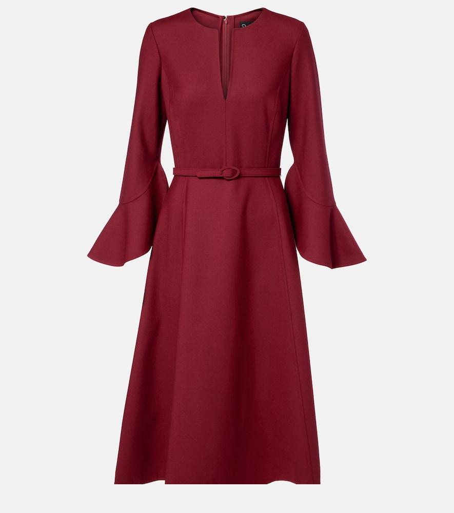 oscar de la renta wool-blend midi dress