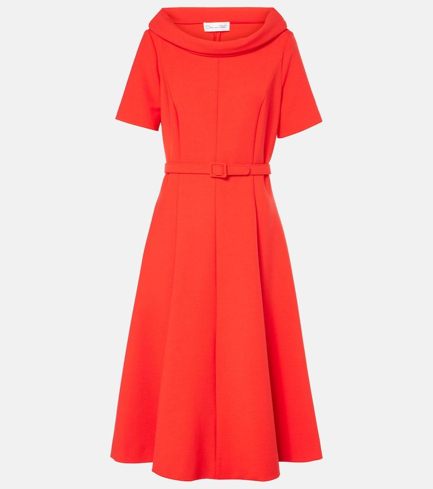 oscar de la renta wool-blend midi dress