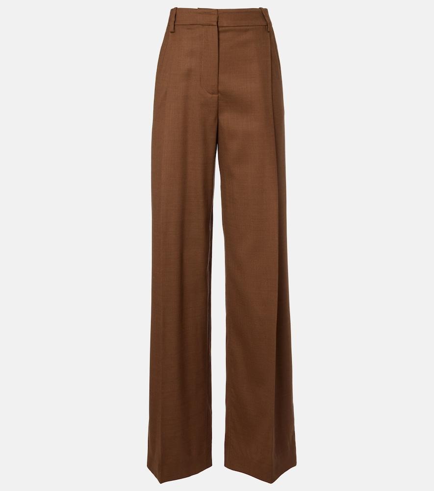 oscar de la renta wool wide-leg pants