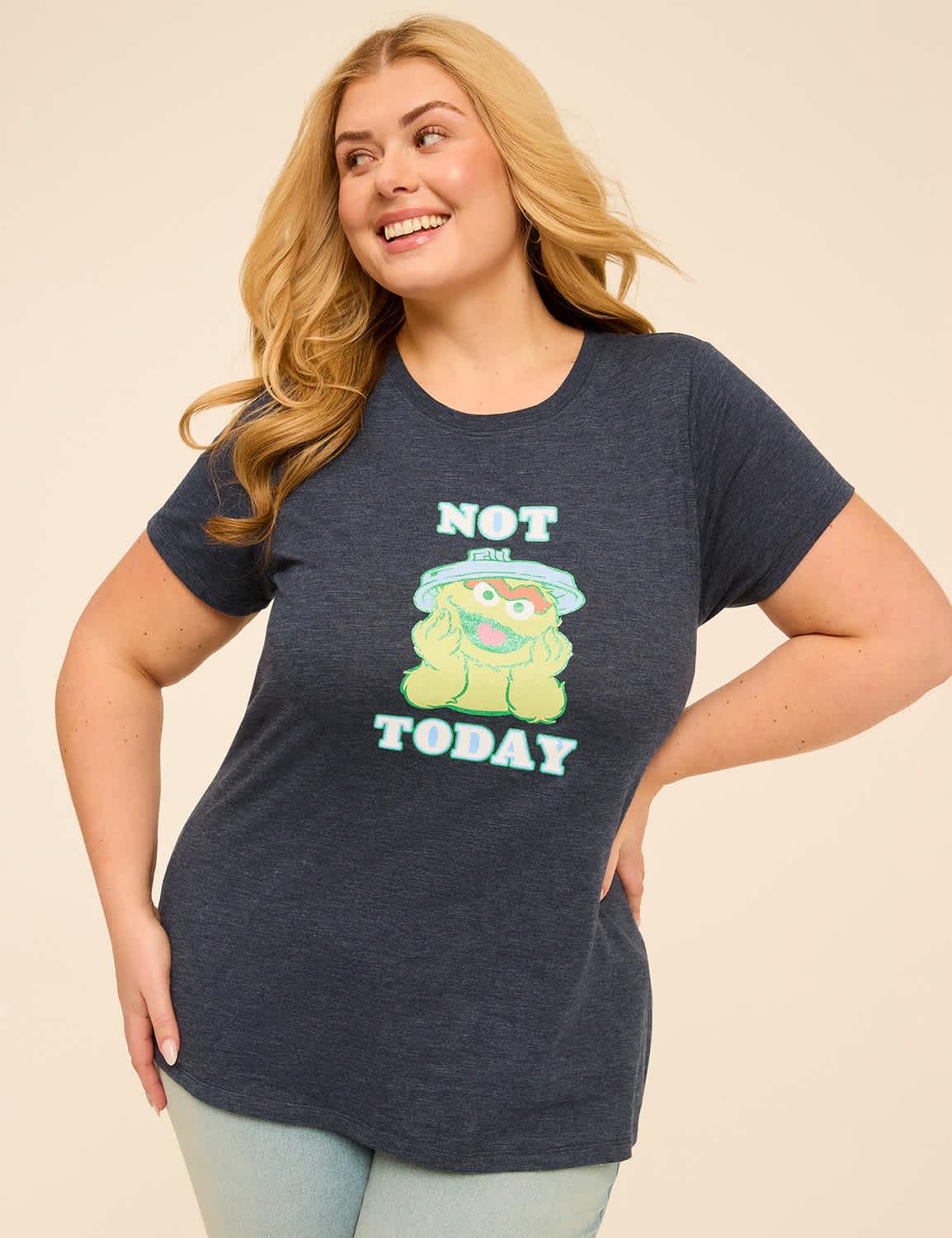 oscar the grouch not today graphic tee