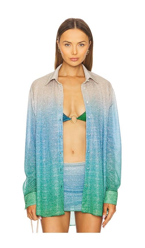 oseree lumiere shade top in green,blue. - size m-l (also in s-m)