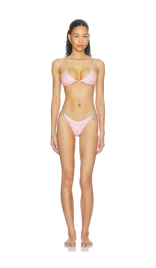 oseree sequins o gem kini bikini set in pink. - size l (also in s)
