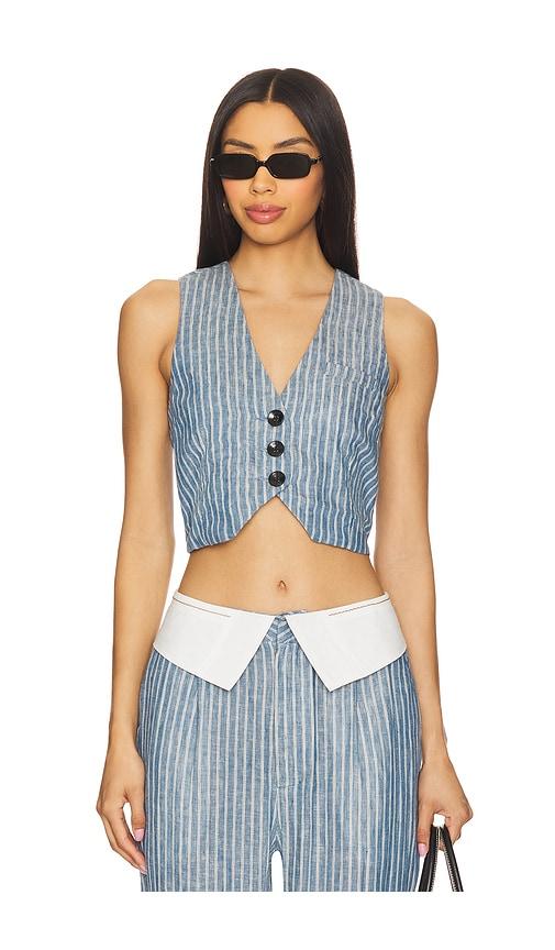 osis studio debbie vest in blue. - size l (also in s, m)
