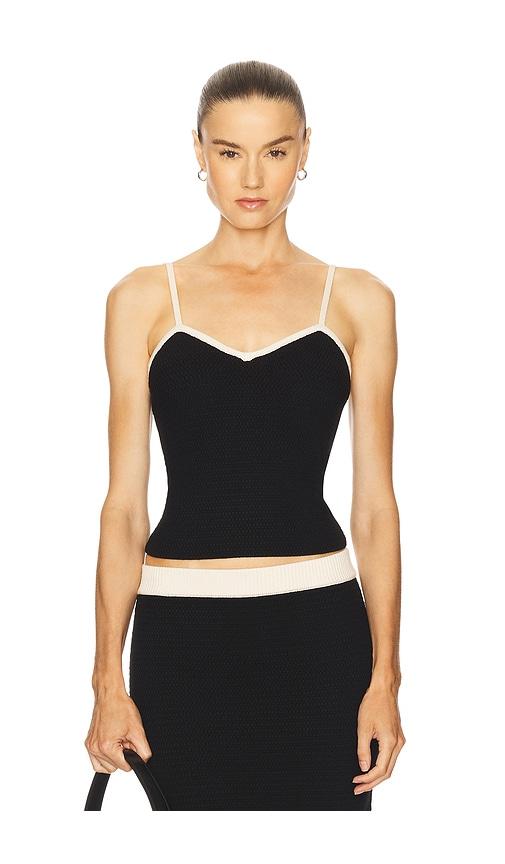 osis studio steph top in cream in black. - size l (also in xs, s, m)