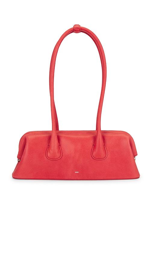 osoi boat wide mini shoulder bag in red.