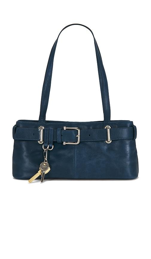 osoi shoulder brocle mini bag in blue.