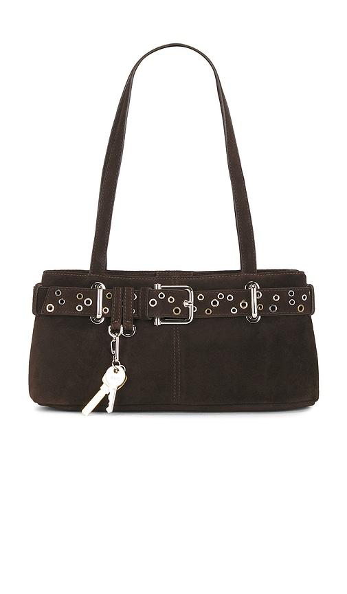 osoi shoulder brocle mini bag in brown.