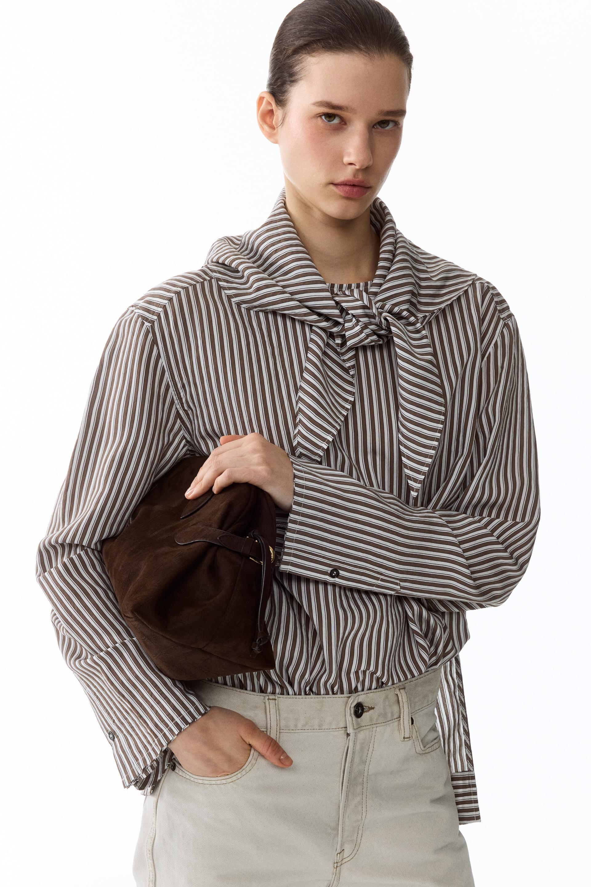 oversized blouse with scarf