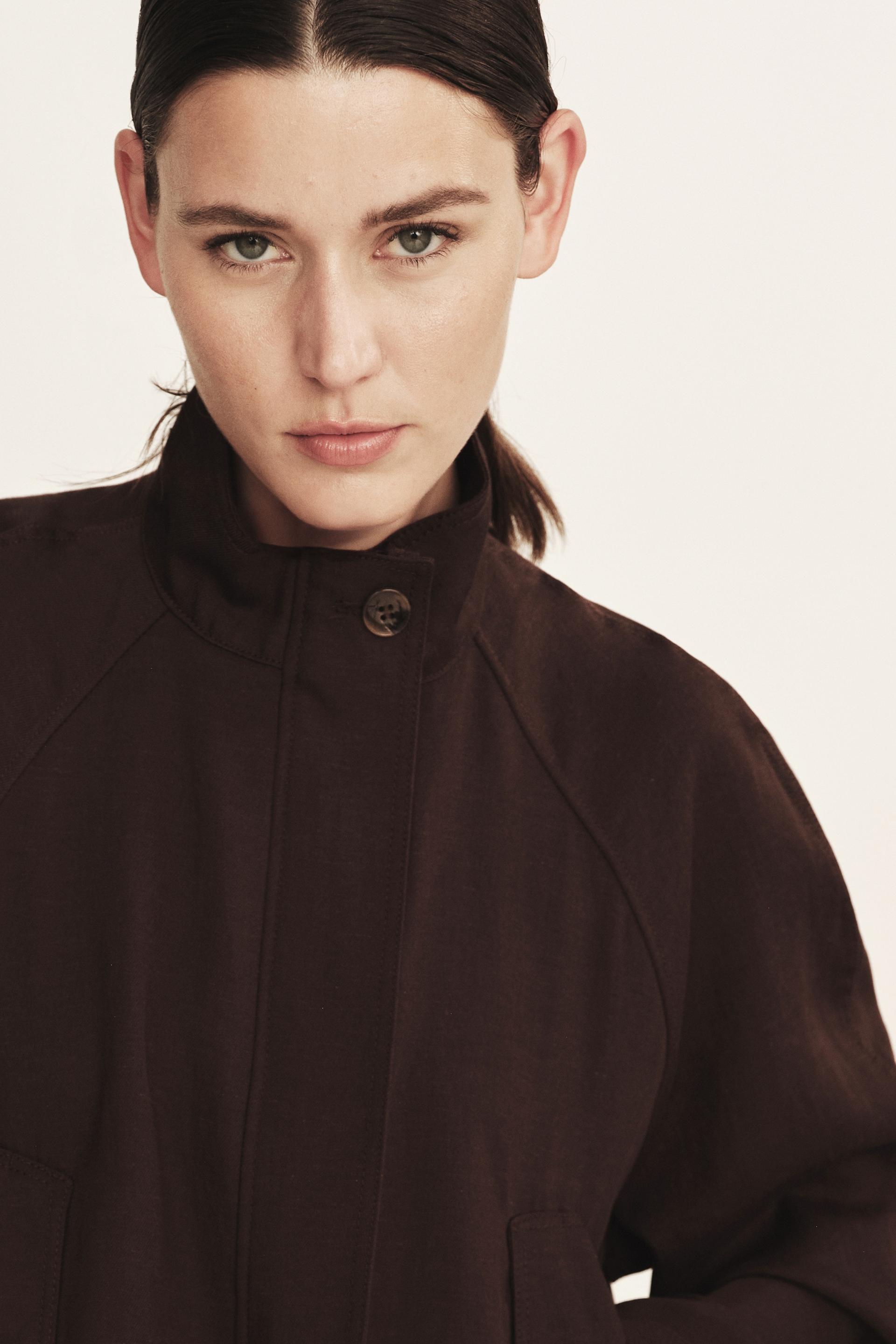 oversized linen-blend jacket