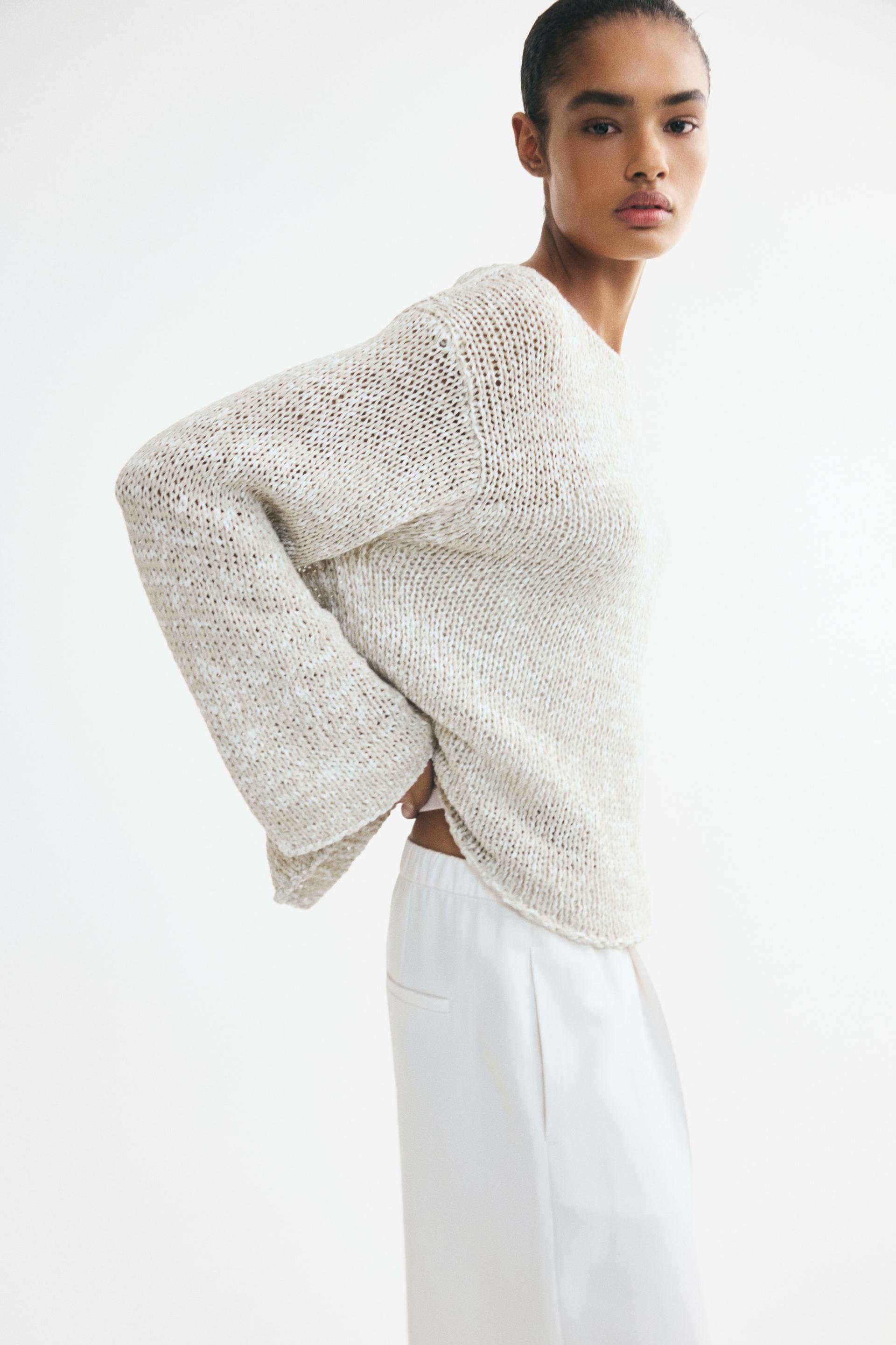 oversized textured-knit sweater