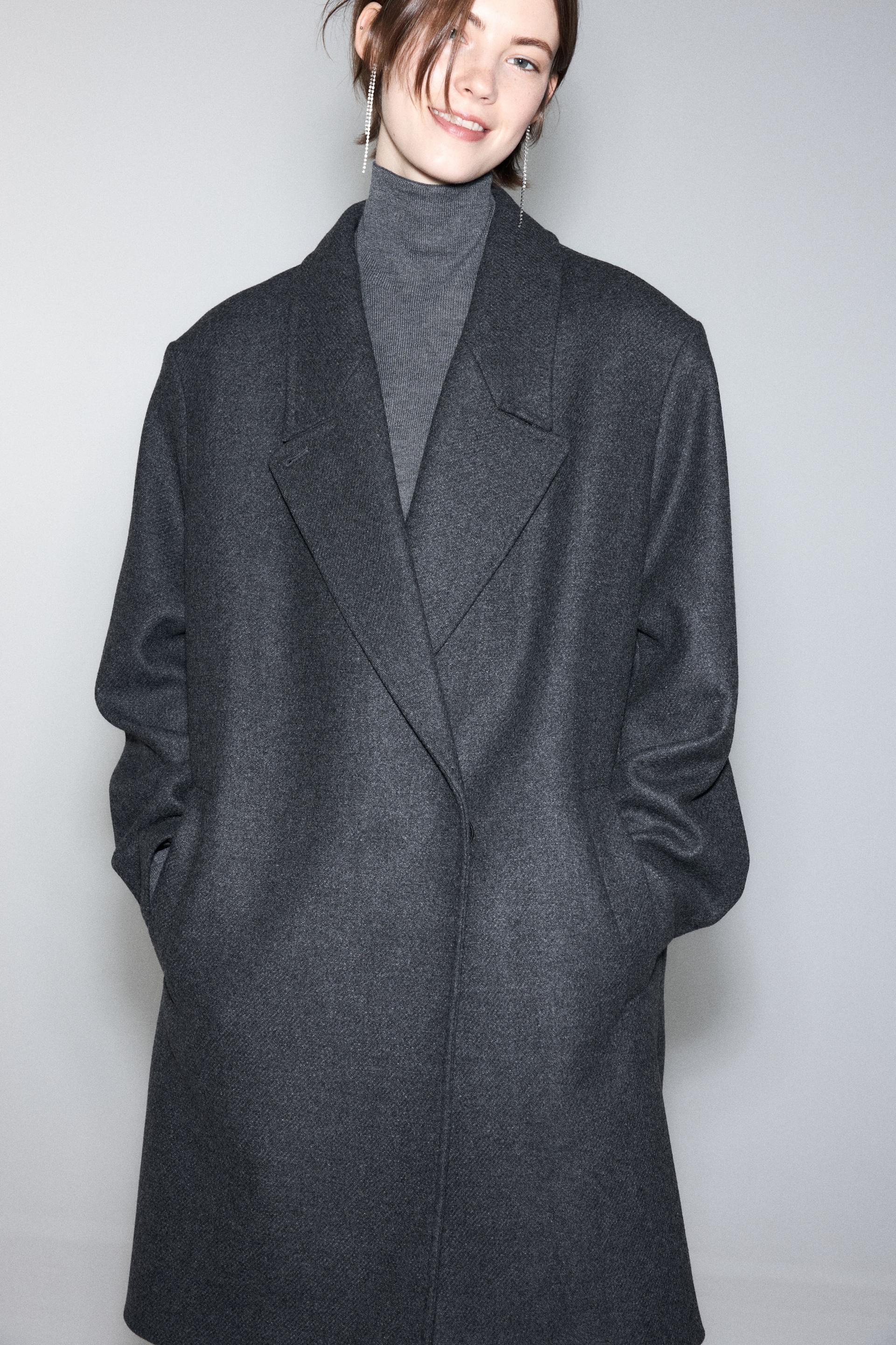 oversized wool-blend coat