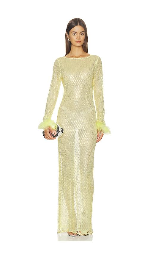 ow collection alva maxi dress in yellow. - size m (also in s, xs)
