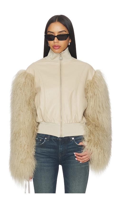 ow collection bex fur jacket in tan. - size s (also in xs)