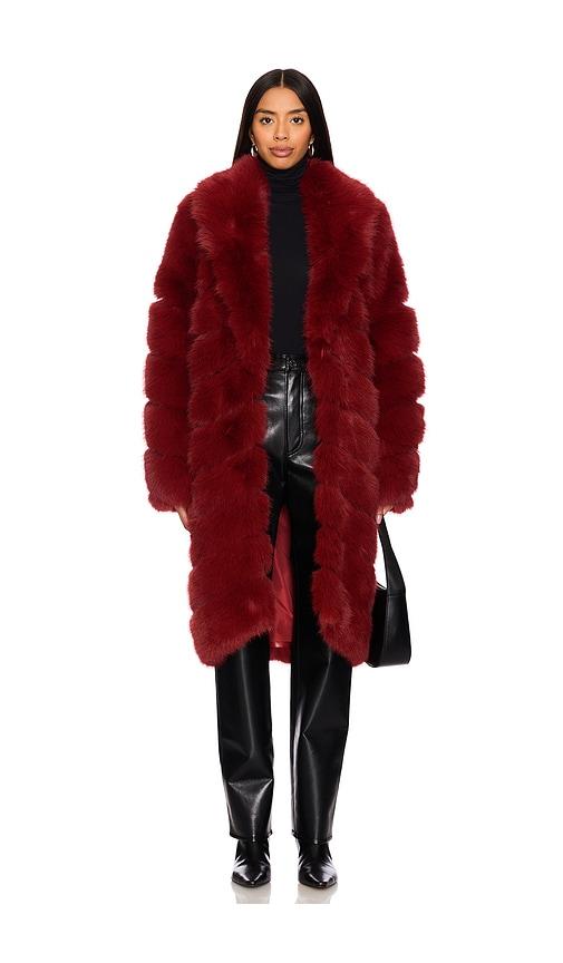 ow collection copenhagen faux fur coat in red. - size m (also in s)