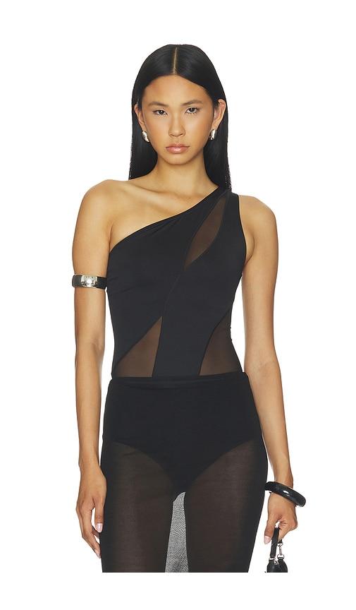 ow collection curve bodysuit in black. - size s (also in xs)