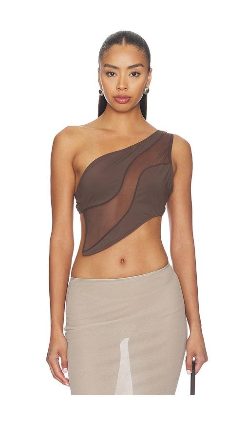 ow collection curve top in chocolate. - size m (also in xs, s)