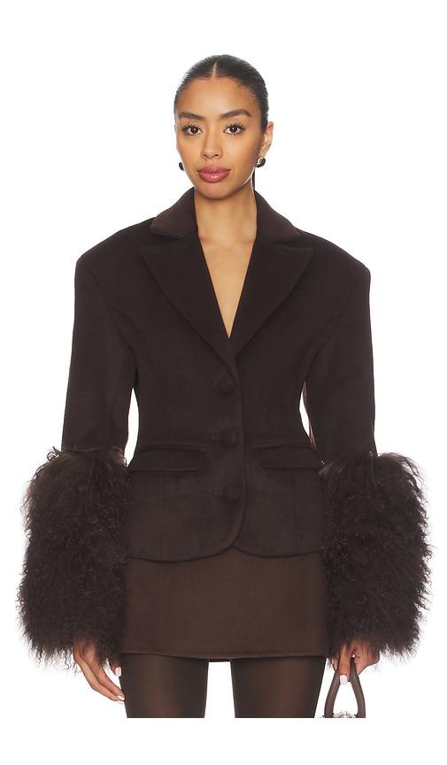 ow collection frances wool blazer in chocolate. - size s (also in xs)
