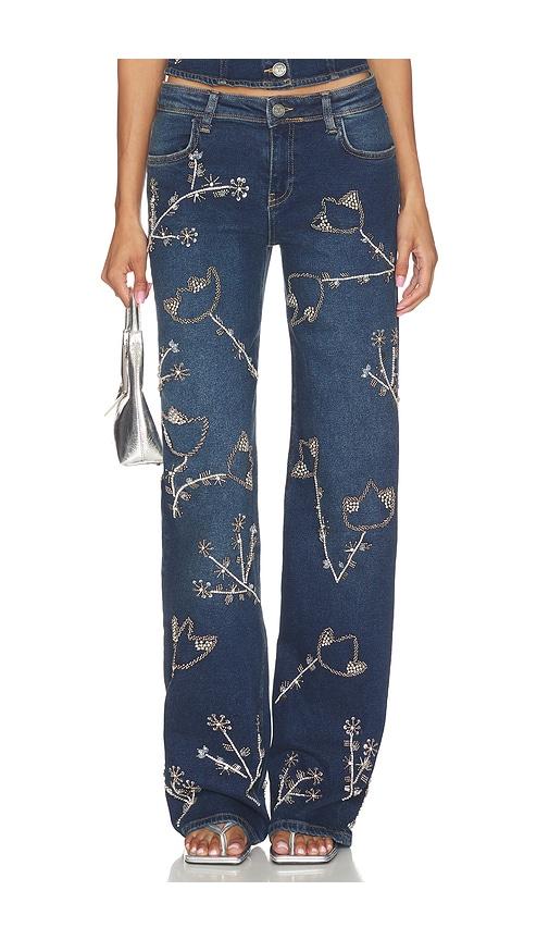 ow collection nova embellished denim jean in blue. - size m (also in xs, s)