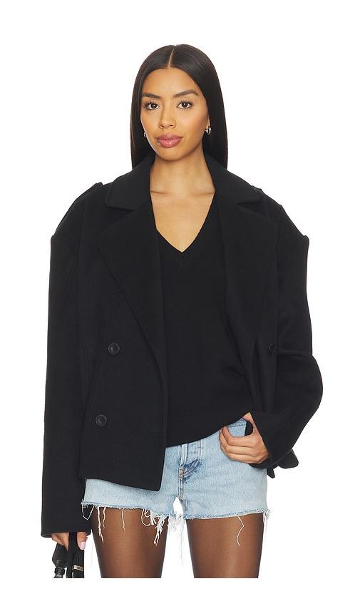 ow collection presley wool jacket in black. - size l (also in s)