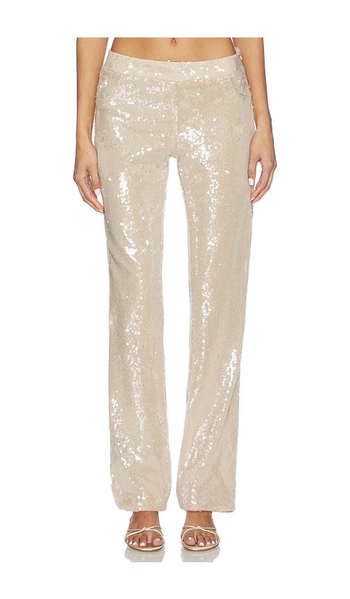 ow collection ruby sequin pants in tan. - size l (also in s)