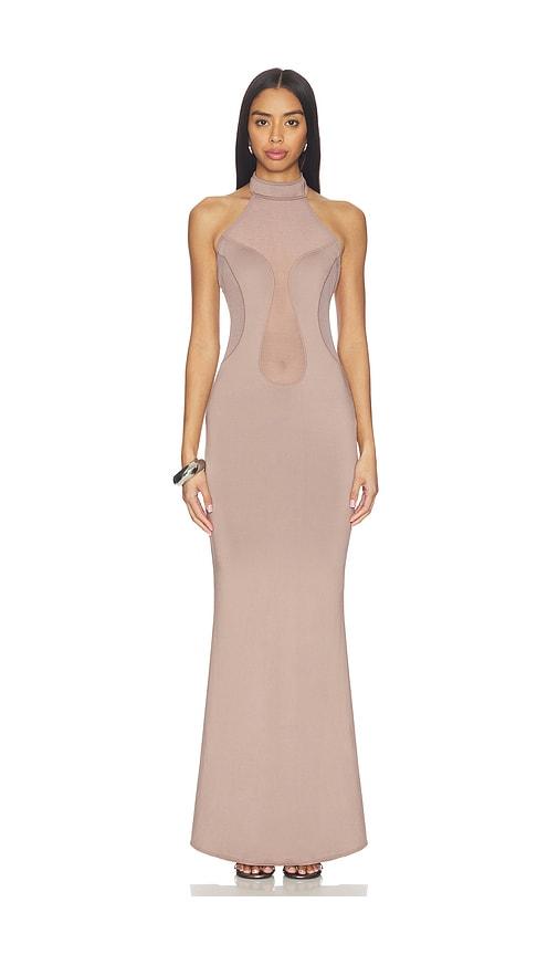 ow collection selia maxi dress in neutral. - size l (also in s, m, xs, xl)