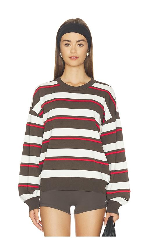 p.e nation retreat stripe sweater in brown. - size l (also in m, s, xs)
