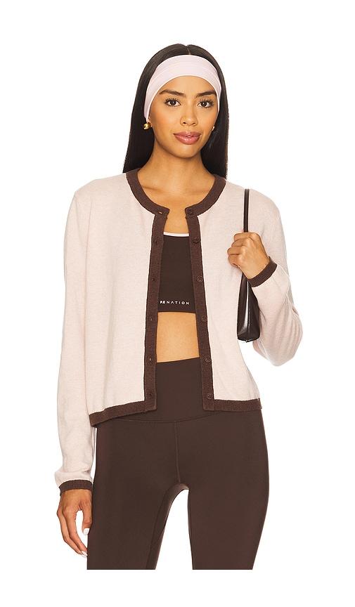 p.e nation rise knit cardigan in pink. - size l (also in m, s, xs)