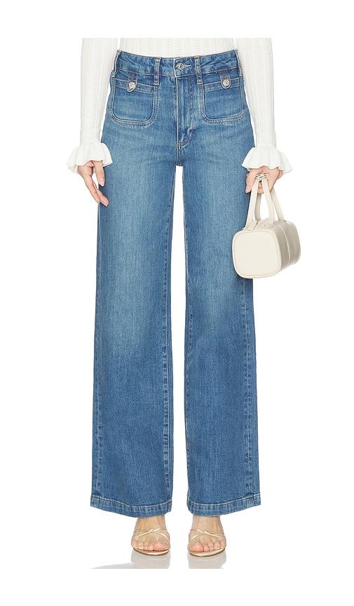 paige anessa rounded pockets jeans in blue. - size 29 (also in 33)