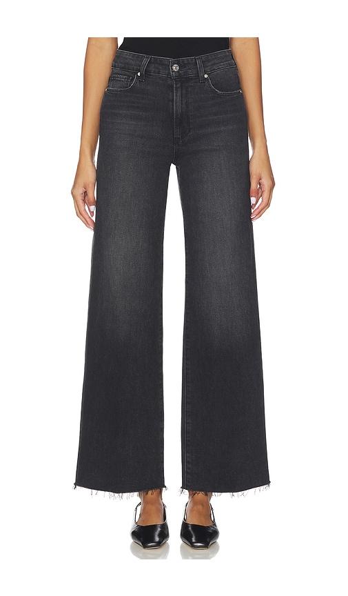 paige anessa wide leg jeans in black. - size 33 (also in 34)