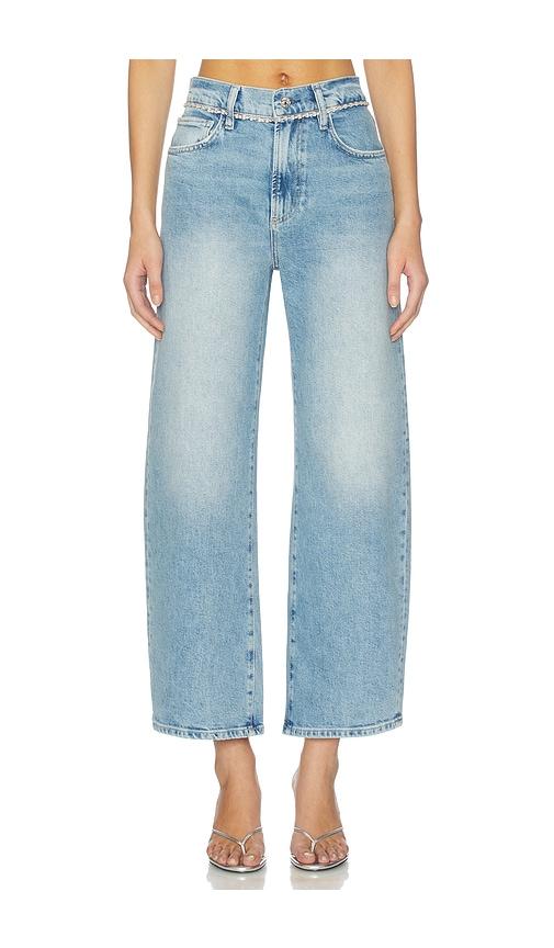 paige arellia ankle barrel leg jeans in blue. - size 28 (also in 32, 33, 34)