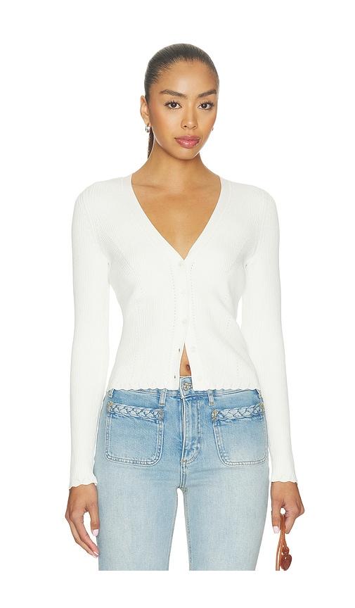paige crimson cardigan in white. - size l (also in xxs, xs, s, m, xl)