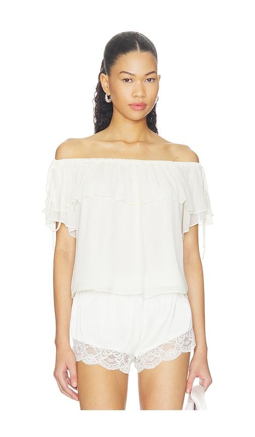 paige golden top in white. - size l (also in xs, s, m, xl)