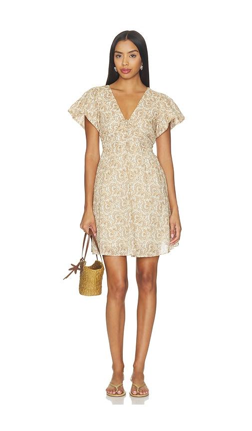 paige kinga mini dress in neutral. - size l (also in xxs, xs, s, m, xl)