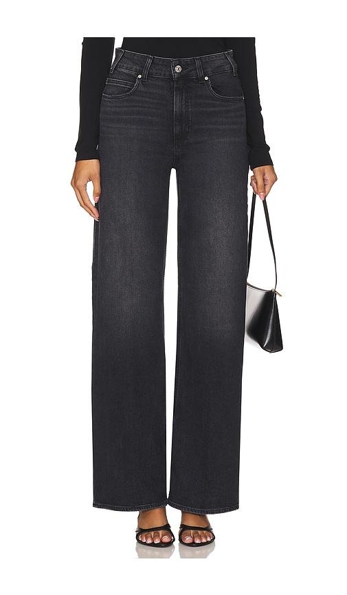 paige sasha wide leg jeans in black. - size 24 (also in 25)