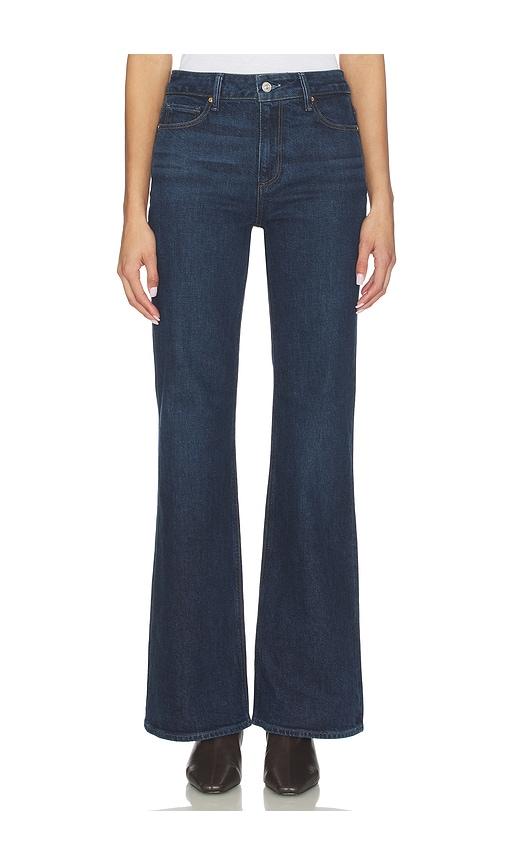 paige sofia seamed belt loops flare jeans in blue. - size 24 (also in 26, 27, 31, 32, 33, 34)