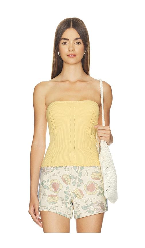 paige valentina top in yellow. - size l (also in xxs, xs, s, m)
