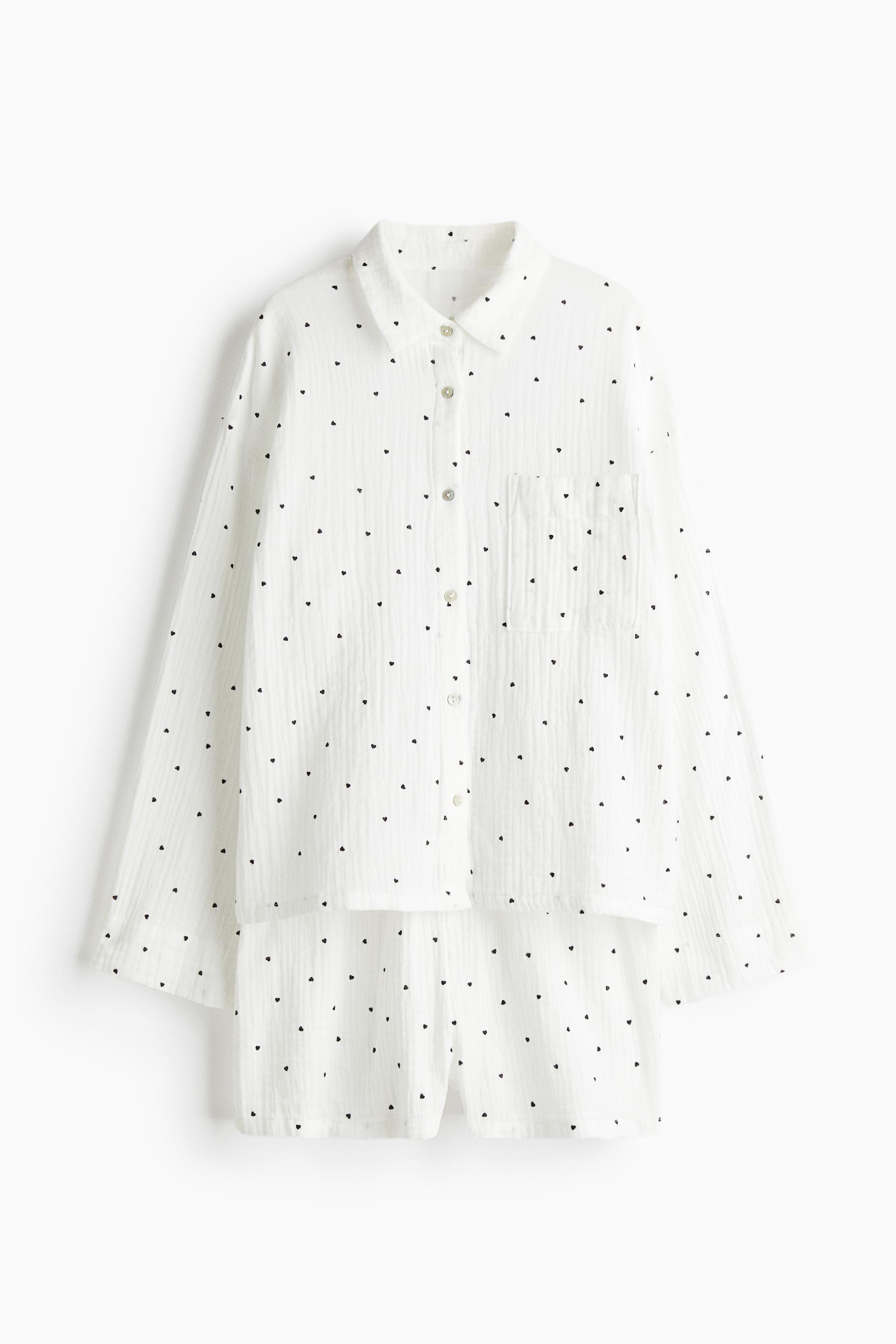 pajama shirt and shorts
