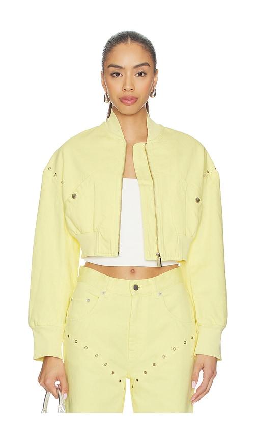palmatic studio rebelni denim jacket in yellow. - size l (also in xs, s, m)